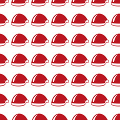 Santa Claus cap seamless pattern. Vector