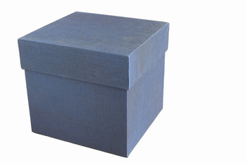 Blue box on white background