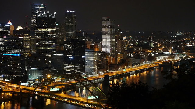 Pittsburgh Night Traffic Timelapse