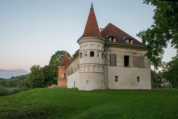 manor house with a tower