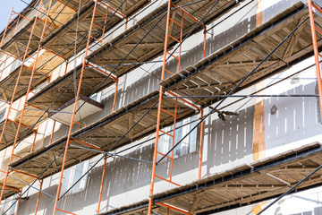 scaffolding for construction works at building site