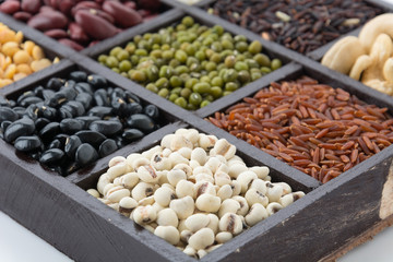 Mixture of beans in block