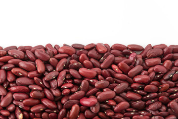 red beans on white background