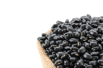 black beans on white background
