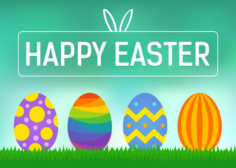 Happy Easter greeting card or display vector poster 