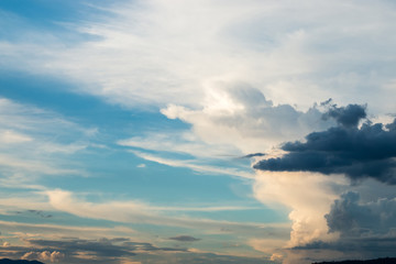 Obraz premium Nimbus or Rain clouds forming in the sky during the rainy season