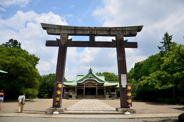 People travel and pray Hokoku Shrine it is one of several Toyoku