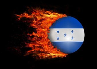 Flag with a trail of fire - Honduras