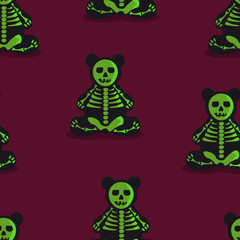 Seamless colorful background made of  Skeleton Toy Bear