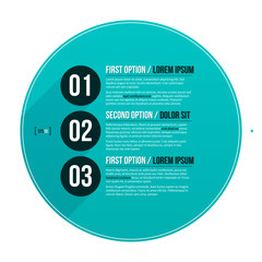 Modern hipster layout with three options in circle. EPS10.