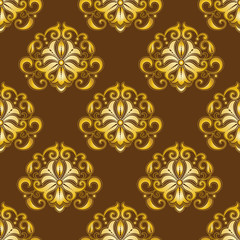 Damask seamless pattern gold vintage