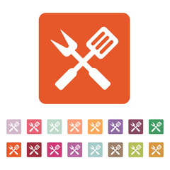 The bbq icon. Barbecue and kitchen, cook symbol. Flat Vector