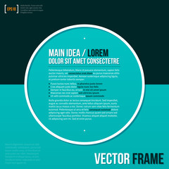 Modern text frame on turquoise background.