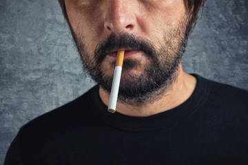 Casual man with cigarette
