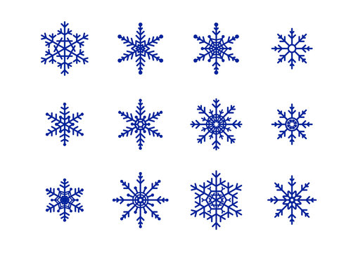 Blue Snowflakes on white
