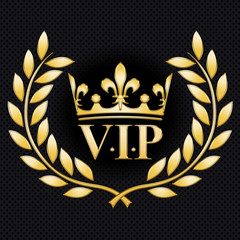 Lauriers VIP, couronne gold sur fond noir (2