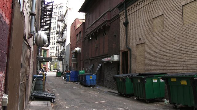 City Alley Backlot Background Plate
