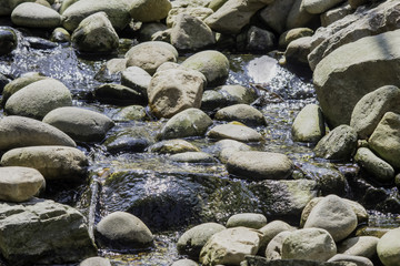 Water flowing over rocks