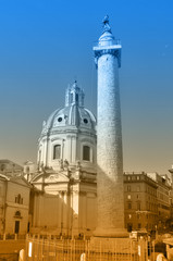 Obraz premium Two-color postcard with view of Rome 