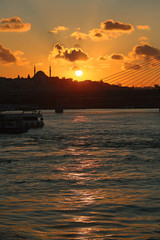 Sunset in istanbul next to mosque