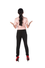 Back view of asian business woman