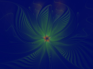 Fototapeta na wymiar abstract fractal wave pattern on blue background
