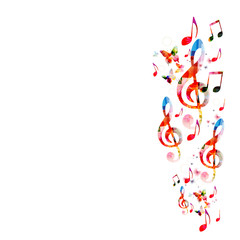 Fototapeta premium Colorful background with music notes