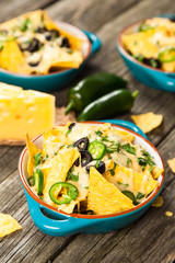Nachos with melted cheese