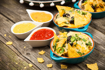 Nachos with melted cheese