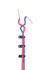 Electrical wires isolated on white background