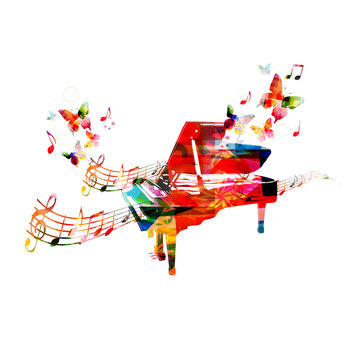 Colorful piano design. Music background