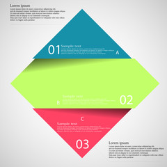 Light illustration inforgraphic with rhombus divided to three parts