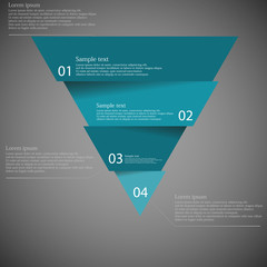 Dark illustration inforgraphic with triangle divided to four parts