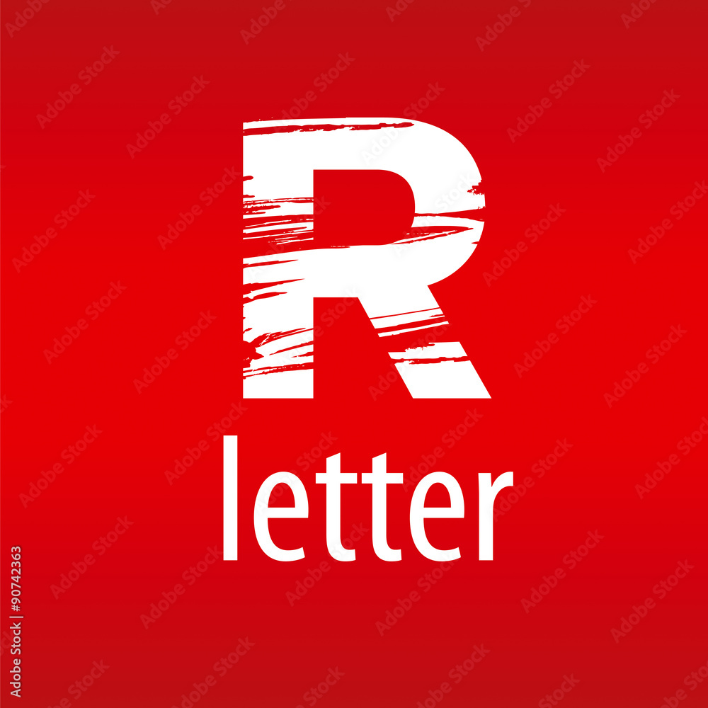 Fototapete abstract vector logo letter r in the form of print