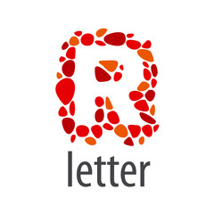 vector logo letter R made of colored stones