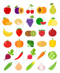 Vector Fruits and Vegetables Icons