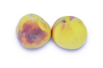 Two peaches isolated