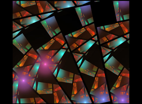 Abstract fractal background - imitation of stained glass.