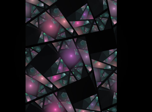 Abstract fractal background - imitation of stained glass.