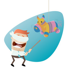 pinata spiel business mann