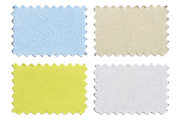 Ensemble d& 39 échantillons de tissu de couleur isolé sur blanc