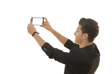 erkek selfie çekiyor
