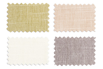 Ensemble d& 39 échantillons de tissu de couleur isolé sur blanc