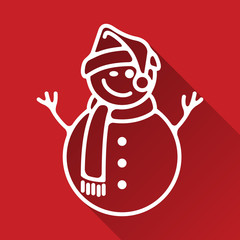 Christmas snowman line icon
