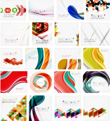 Various set of geometric abstract backgrounds
