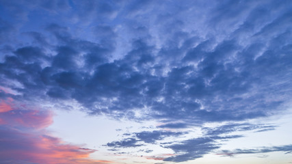sky with cloud background in sunset time