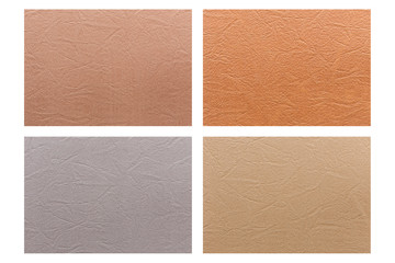 Fototapeta premium Set of colorful fabric texture isolated on white