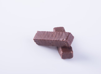 chocolate wafer. chocolate wafer on background