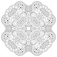  Black and white mandala.