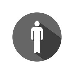 male icon with long shadow